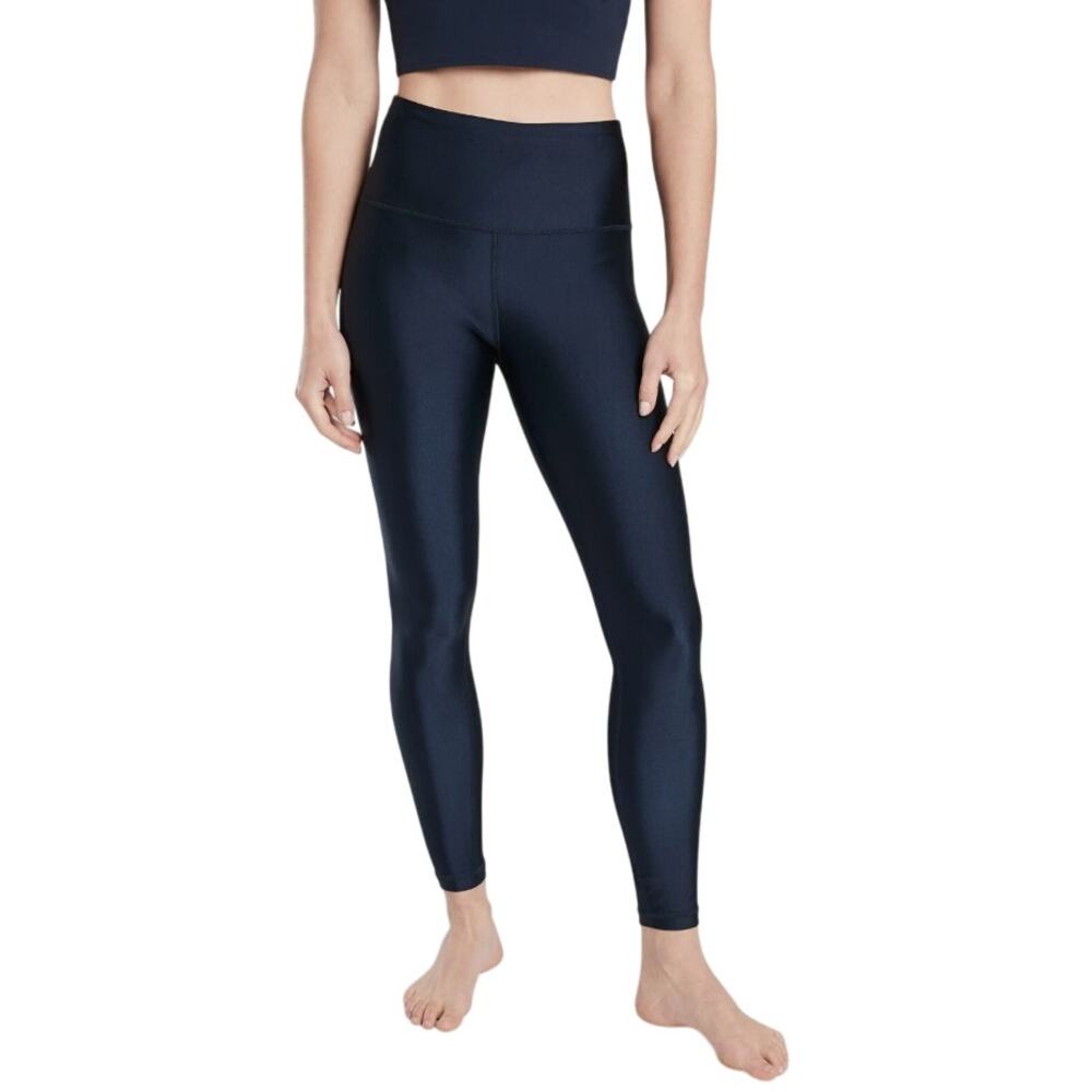 Athleta Elation Ultra High Rise Sheen 7/8 Tight in "Simone Biles" Navy Size XL